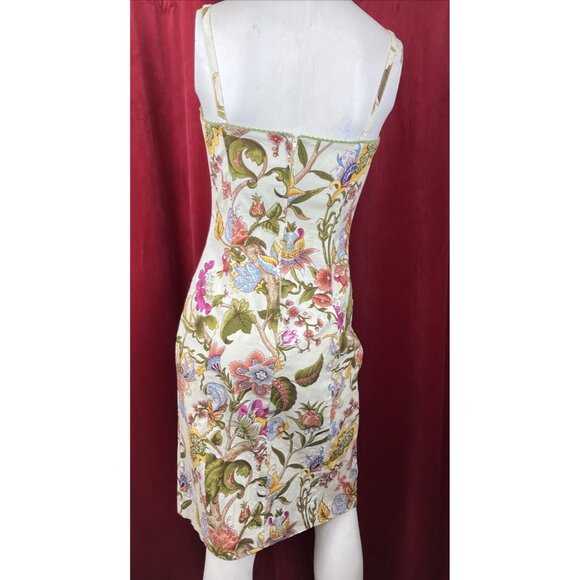 Cute Ticci Tonetto Boned Corset Tapestry Print Pencil Dress - Picture 4 of 6